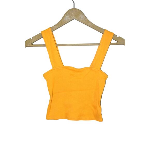Urban Outfitters Ribbed Yellow Crop Tank Size M - Picture 1 of 3